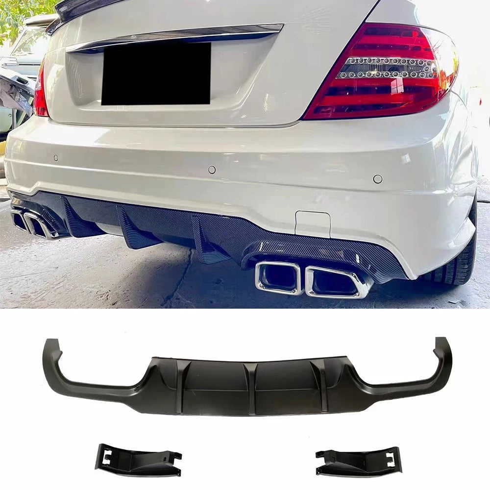 MERCEDES BENZ W204 2012-2014 AMG C63 STYLE REAR DIFFUSER – ONECARWORLD