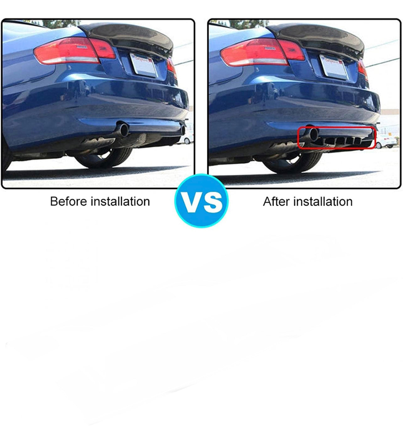 Universal Shark Fin Diffuser,  Car Rear Bumper Chassis Shark Fin Spoiler Wing Lip Diffuser - ONECARWORLD