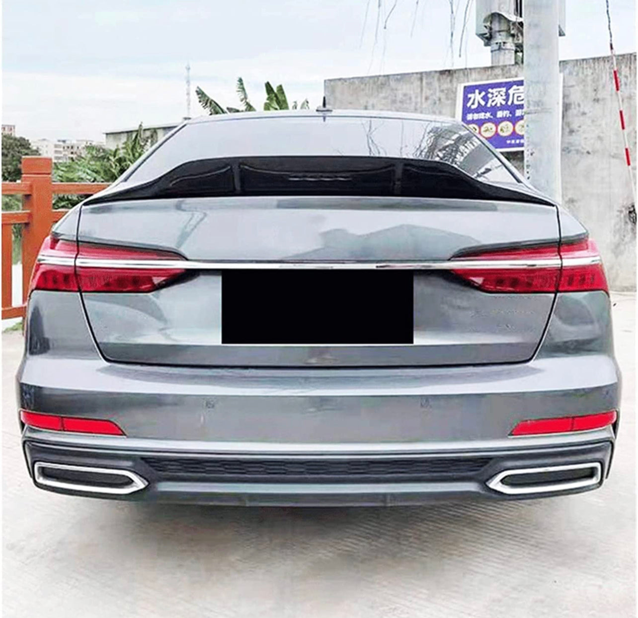 AUDI A4 Highkick Style Trunk Spoiler 2009-2016 Glossy black. - ONECARWORLD