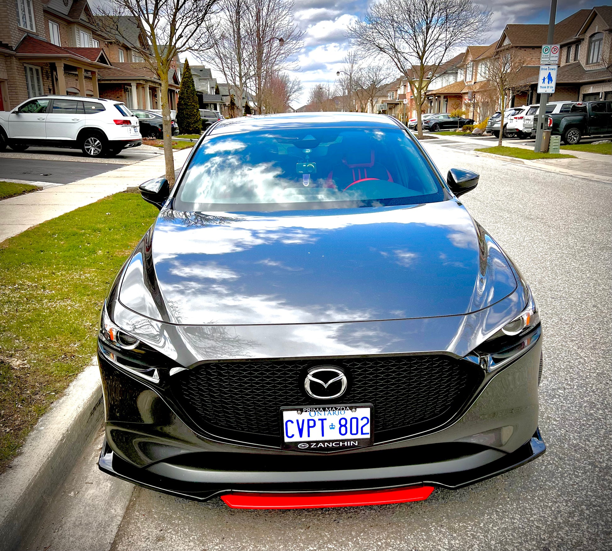 CARBON FIBER FRONT LIP WITH COLOR FOR ALL SEDAN CARS - ONECARWORLD