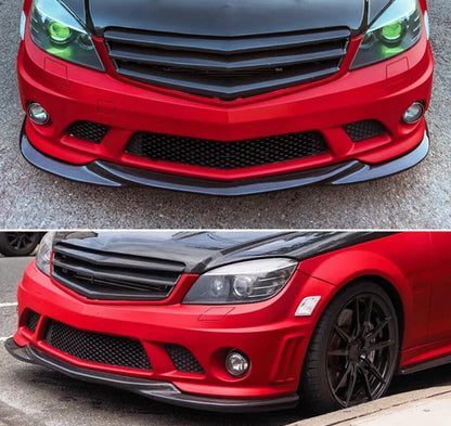 Front Bumper Spoiler Facelift Lip (One piece) For 2008-2011 Mercedes Benz W204 C Class C63 AMG Only - ONECARWORLD