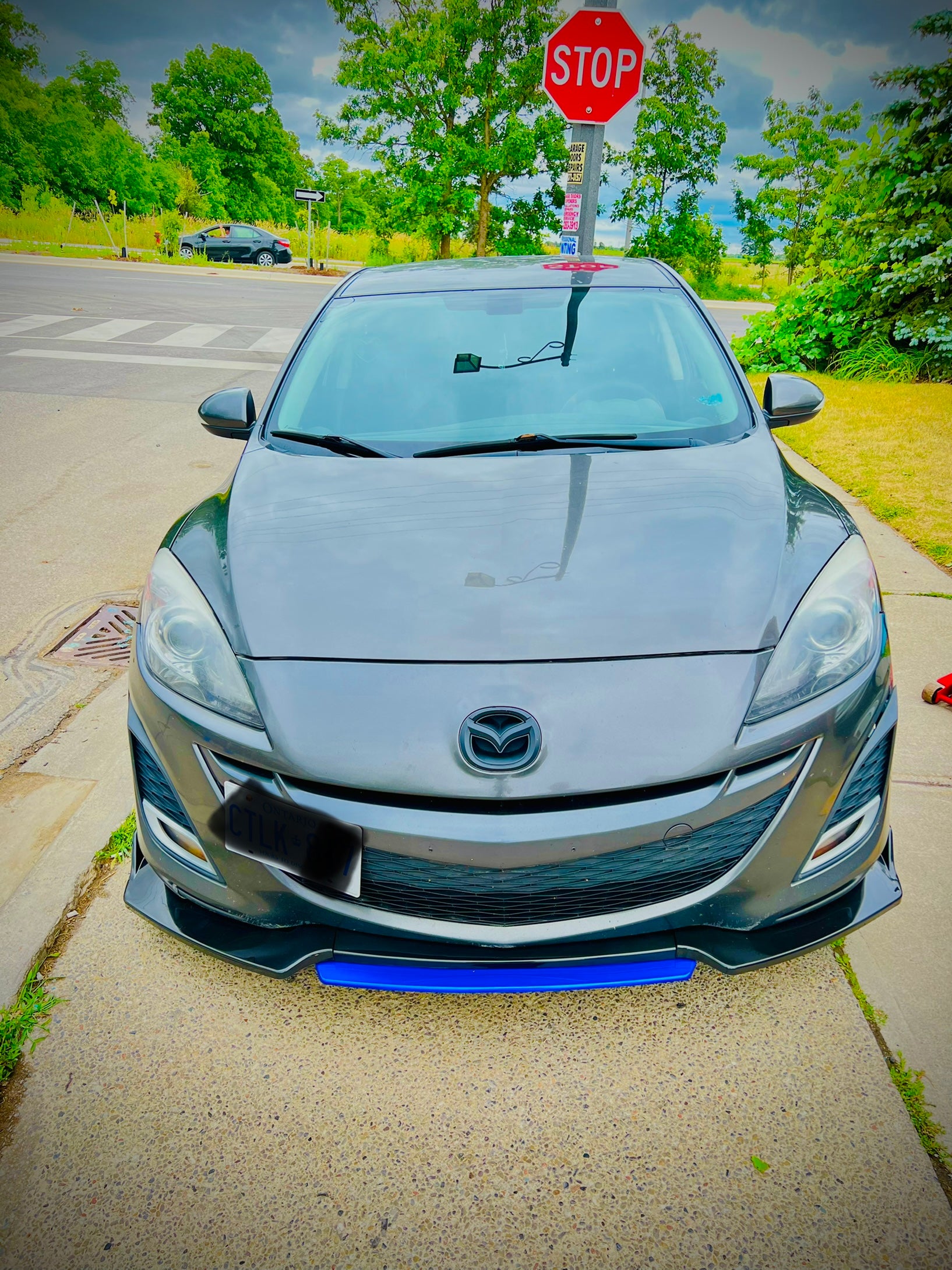 CARBON FIBER FRONT LIP WITH COLOR FOR ALL SEDAN CARS - ONECARWORLD