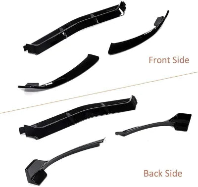 Front Bumper Lip Spoiler, For Benz W205 SPORTS C180 C200 C300 2015-2018 GLOSSY BLACK - ONECARWORLD
