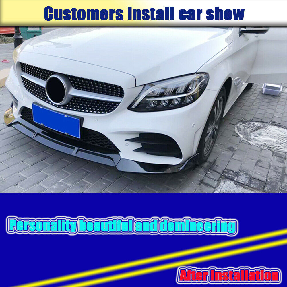 Font Bumper Lip Spoiler For W206 Sport C180 C200 C300 2019 2020 - ONECARWORLD