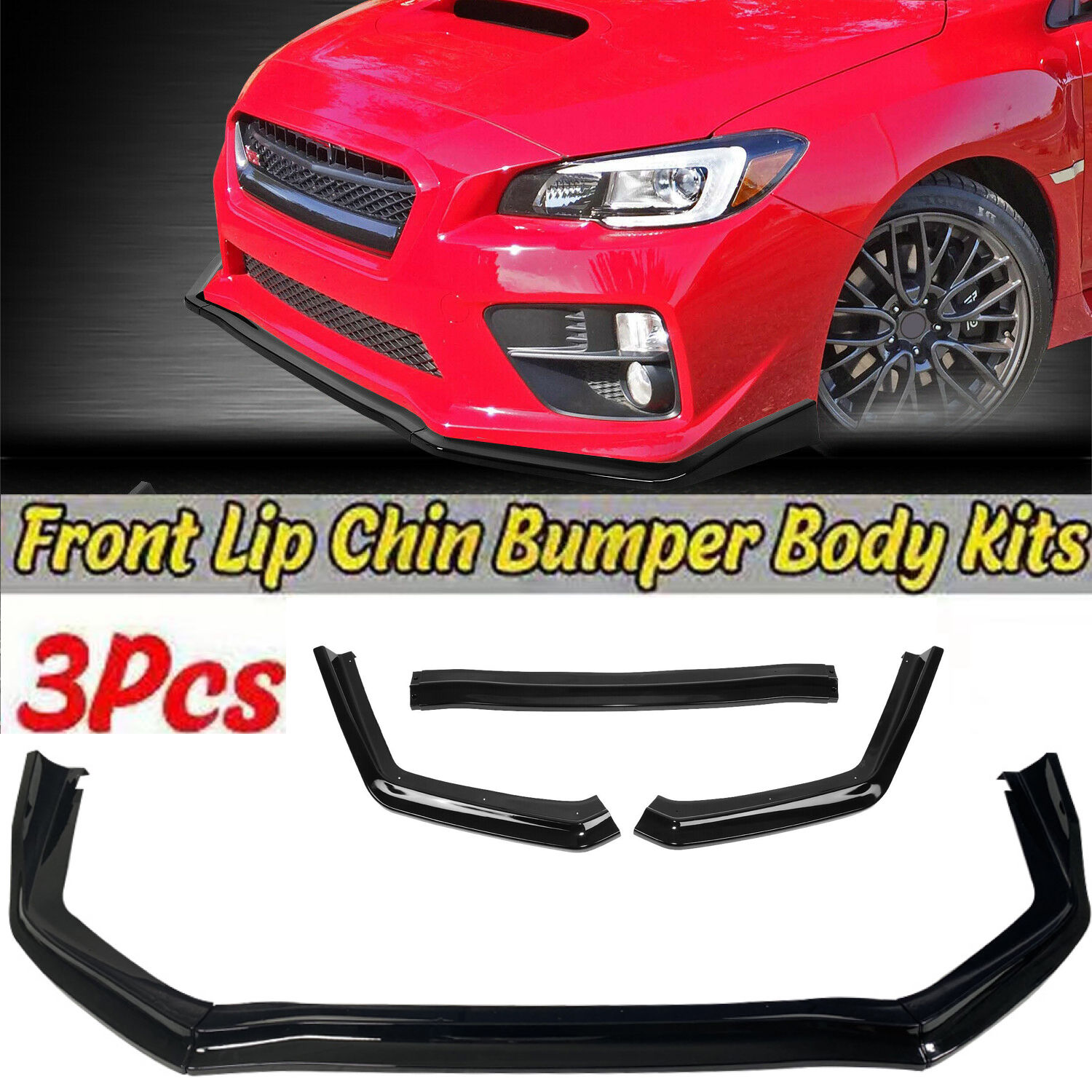 Front Bumper Lower Splitter For Subaru WRX STi 2015-2019 - ONECARWORLD